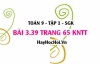 Bài 3.39 trang 65 Toán 9 tập 1 Kết nối tri thức